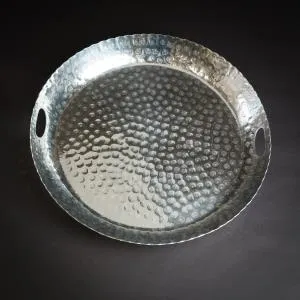 Aluminum Round Tray with Handles