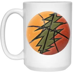 Basketball Bolt - 15 oz. White Ceramic Mug