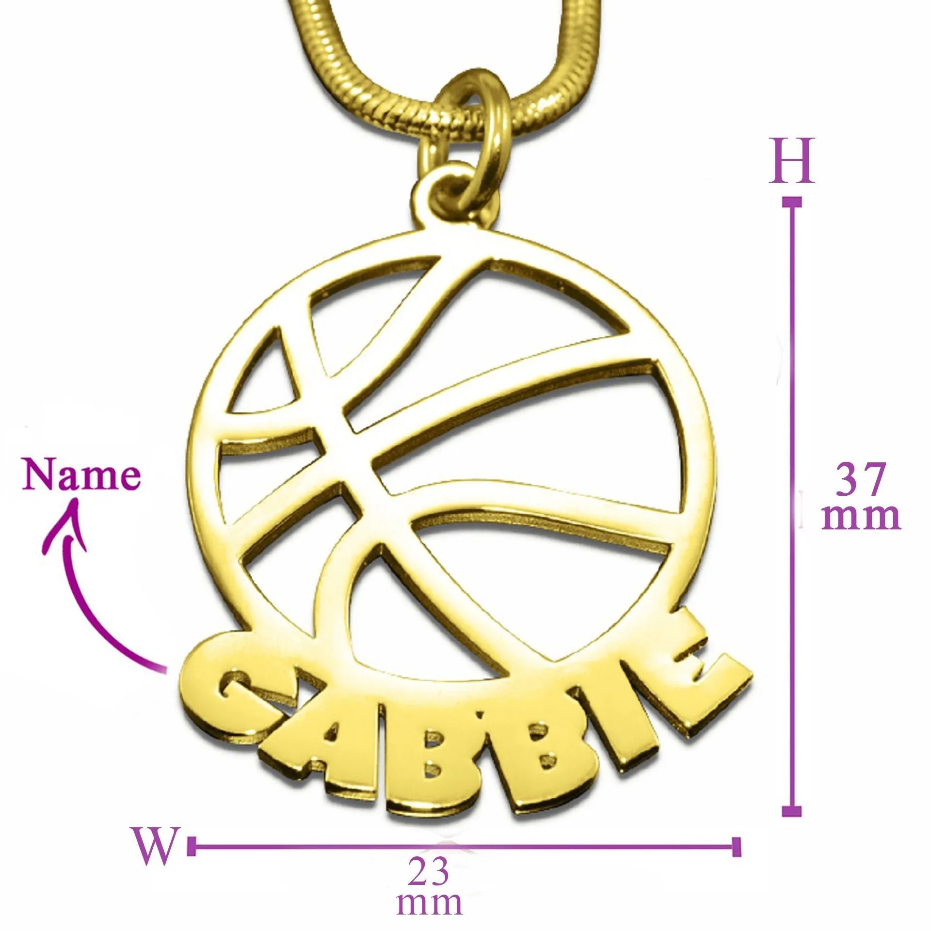 Basketball Name Necklace