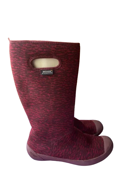 Bogs Waterproof Summit Knit Burgundy Boots