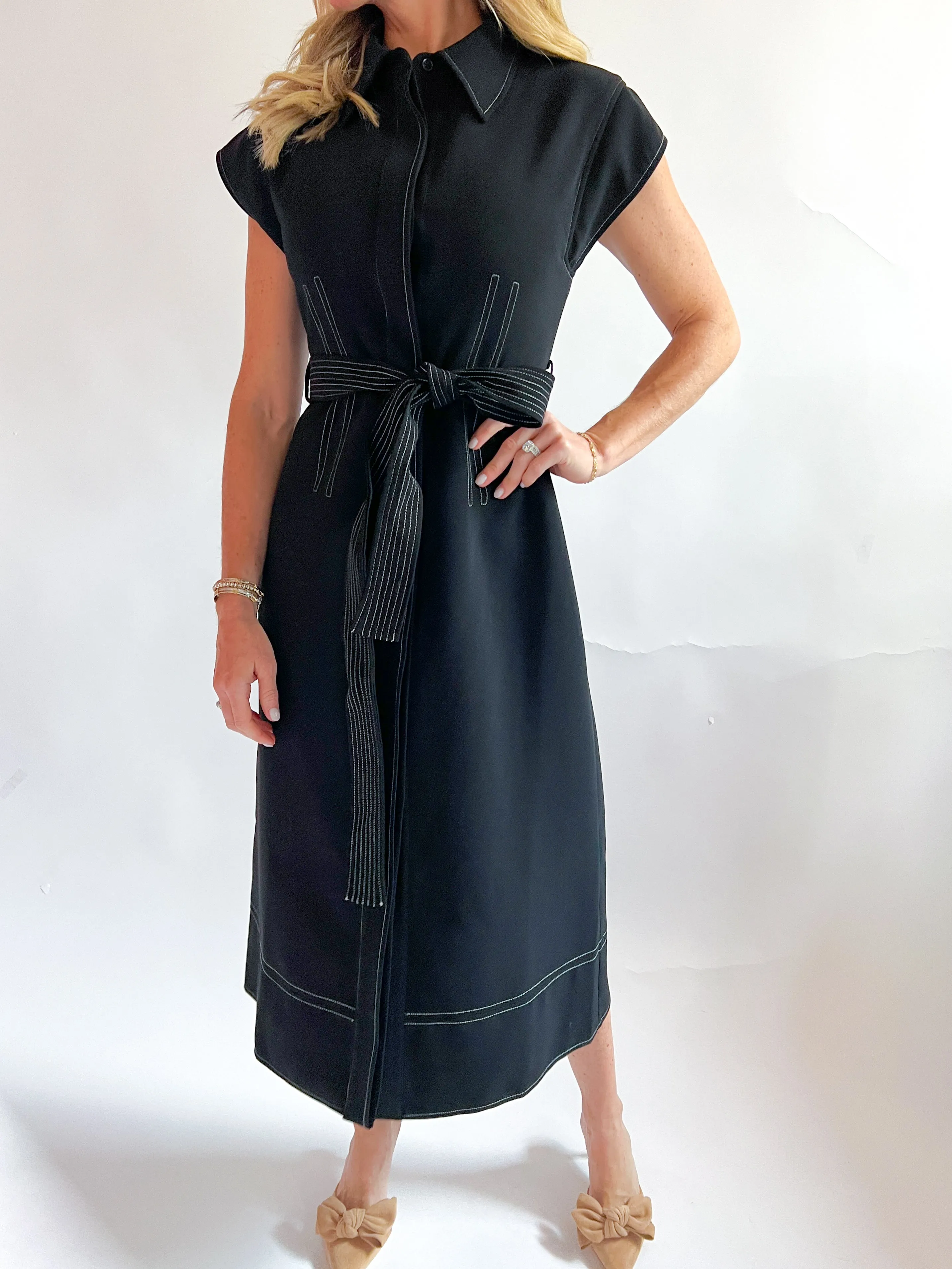 Bold Stitch Midi Dress