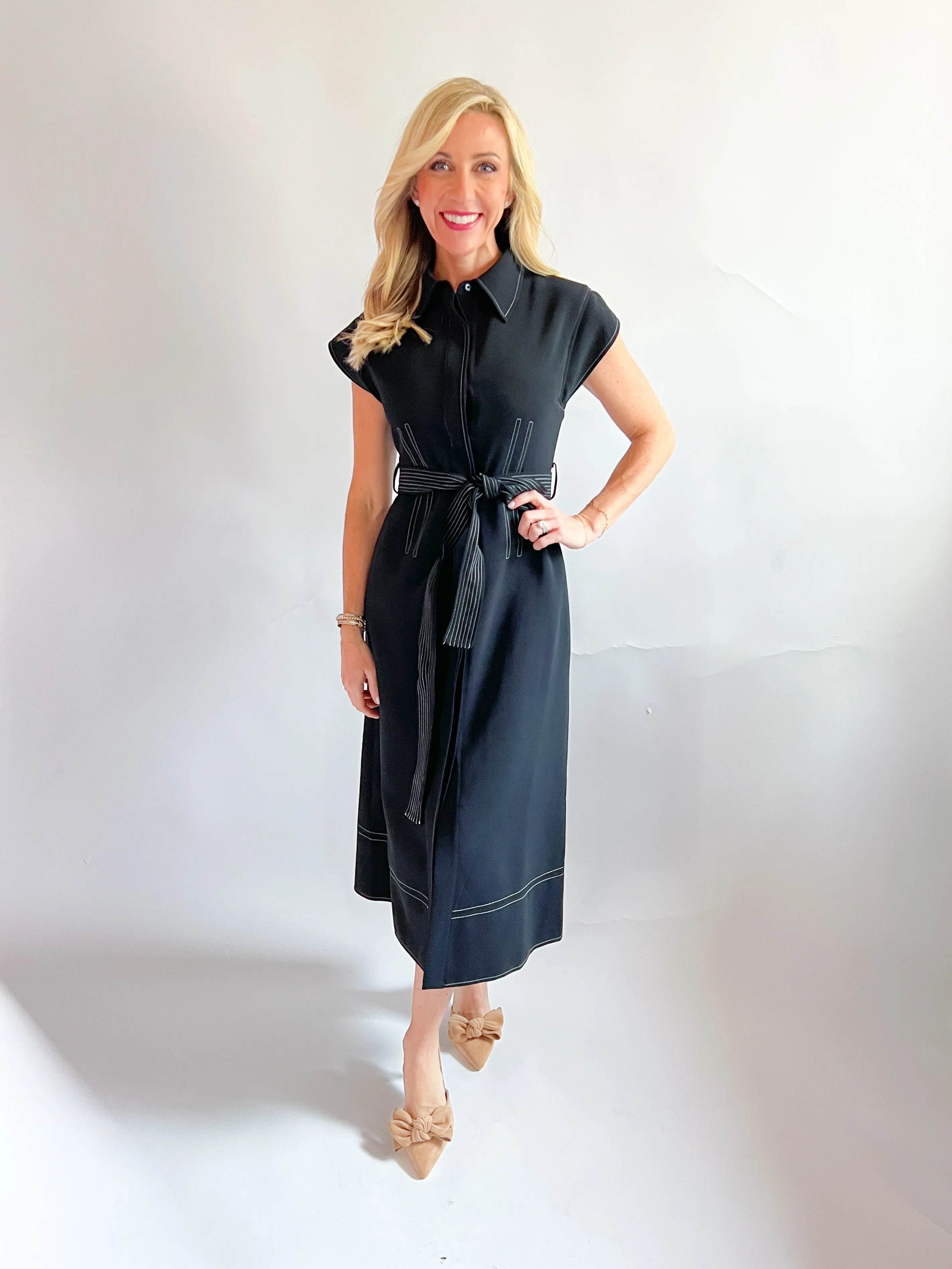 Bold Stitch Midi Dress