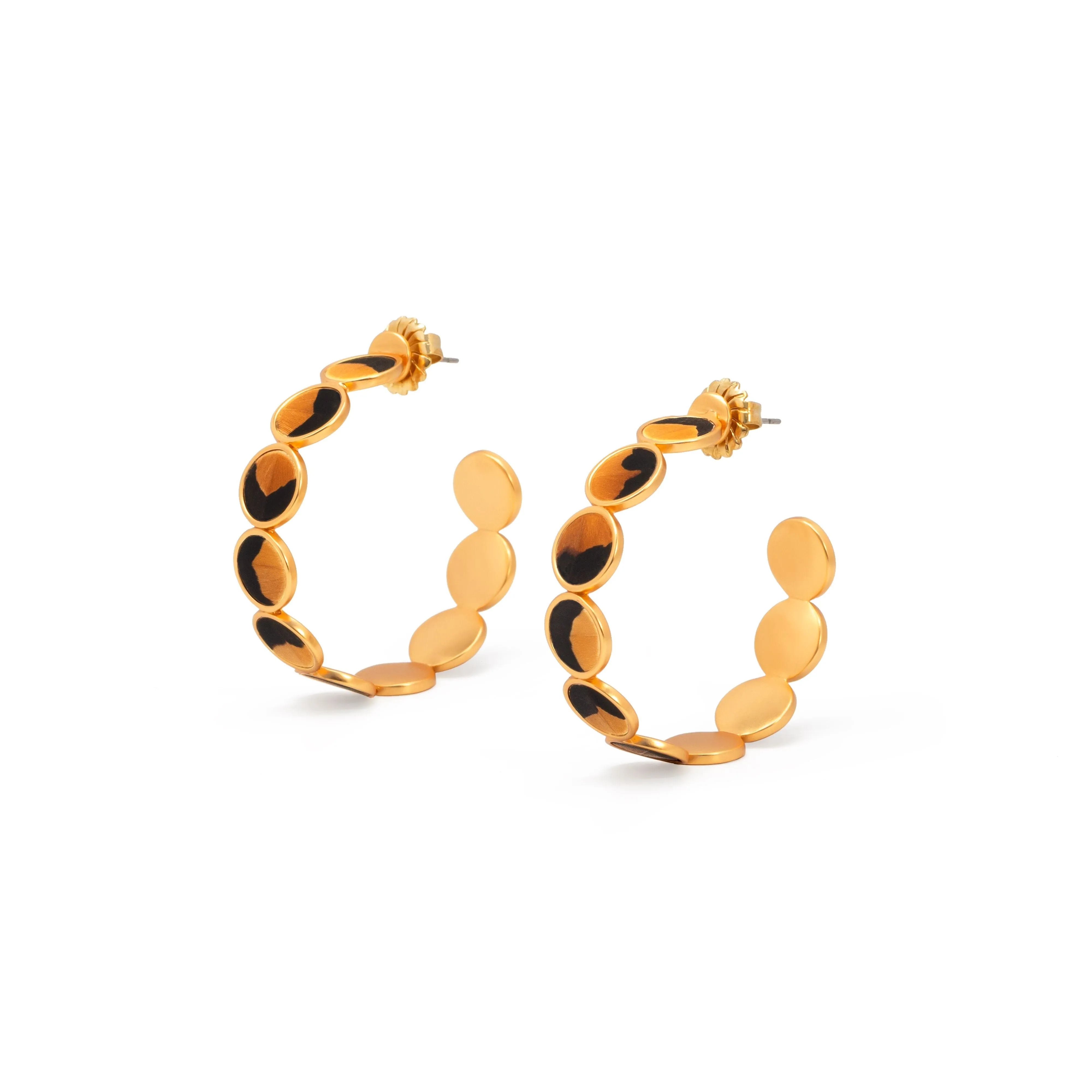 Brackish Coleen Pheasant Feather Hoop Earring