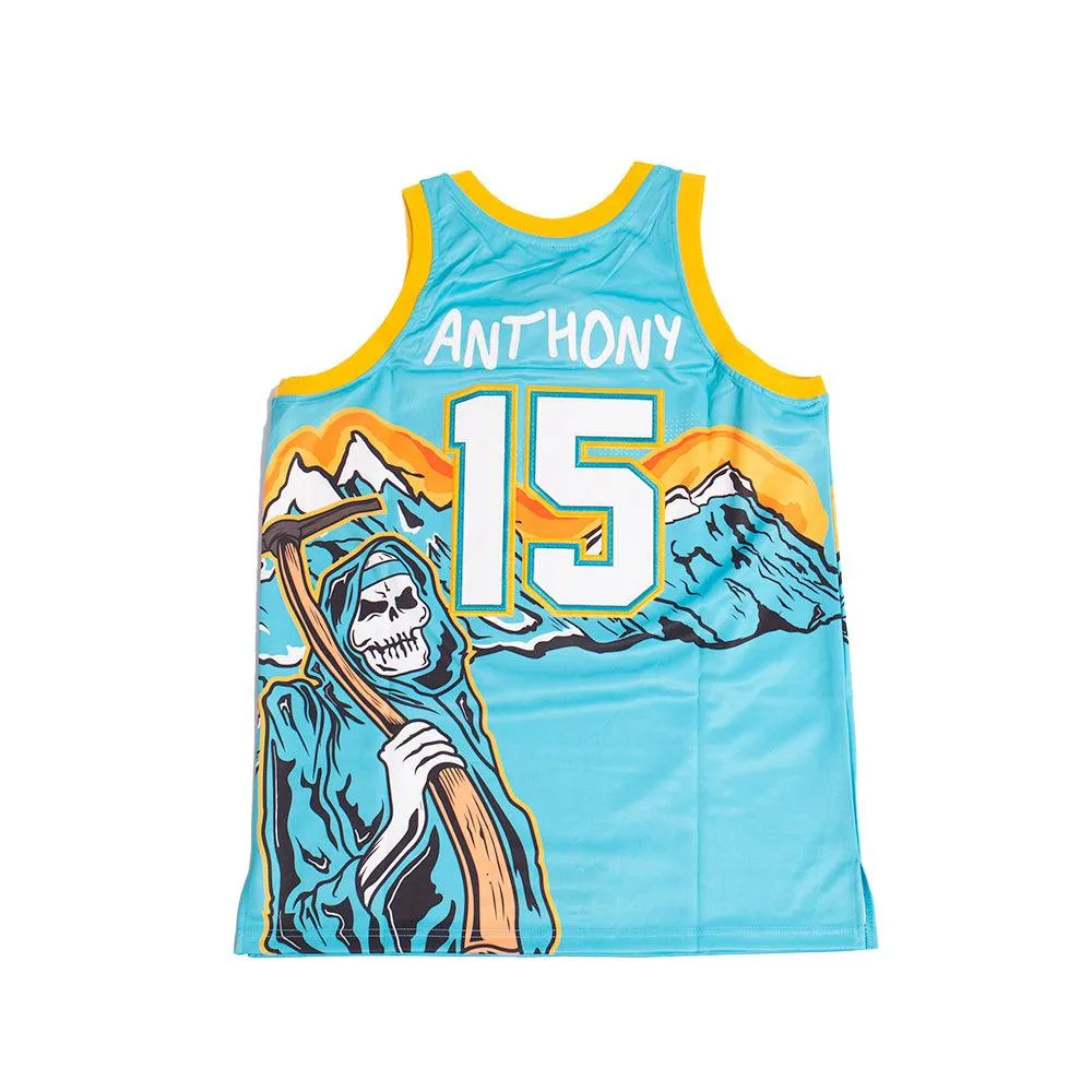 BRAND X HOODED ONES IN MILE HIGH BASKETBALL JERSEY (BLUE)