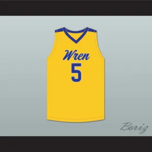 Bryce McGowens 5 Wren High School Hurricanes Yellow Basketball Jersey 2