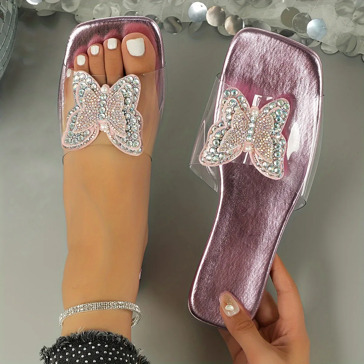 Butterfly Chic Rhinestone Flats