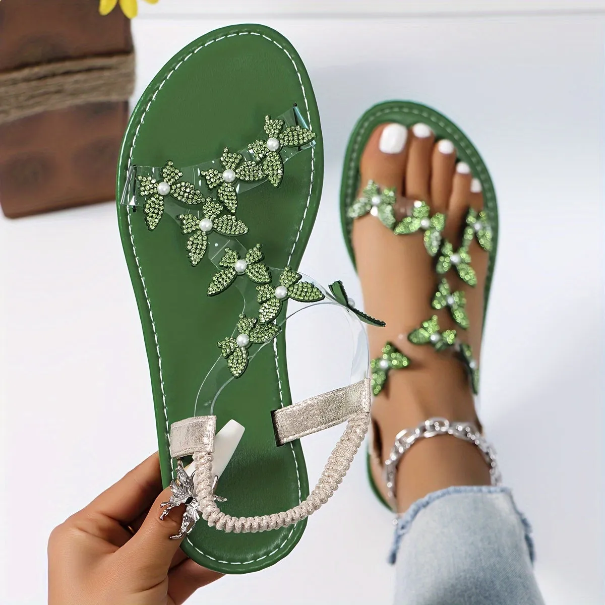 Butterfly Chic Rhinestone Flats