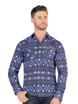 Camisa Casual Manga Larga Estampada para Hombre 'Montero' - ID: 3005