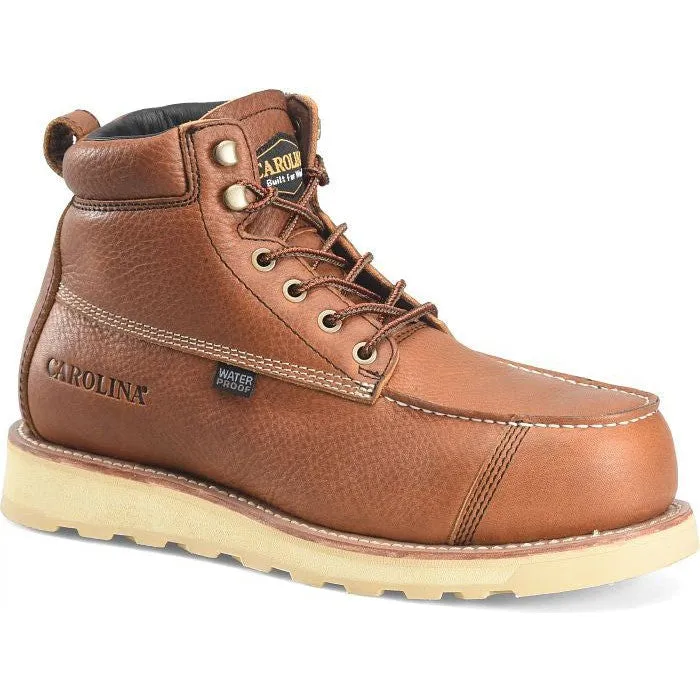 Carolina Men's Staple Gun 6" Steel Toe Waterproof Work Boot -Tan- CA7070