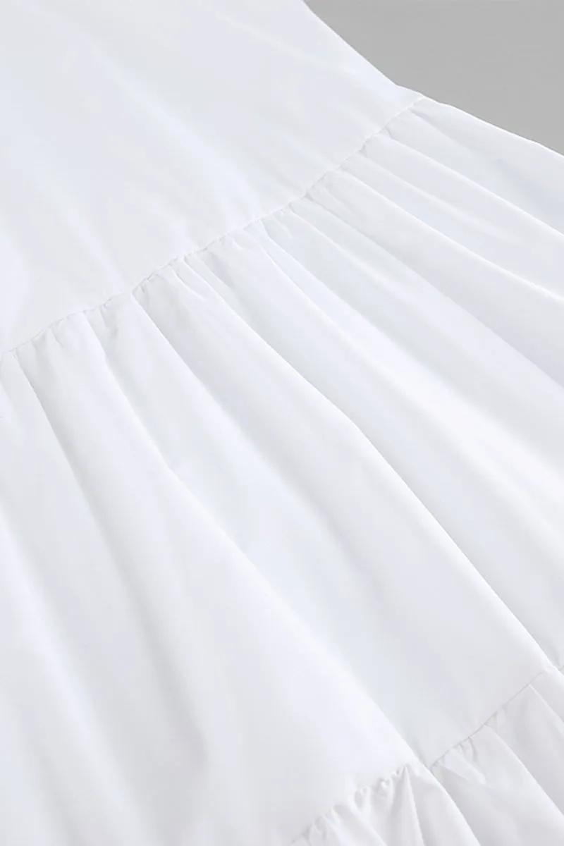 Casual Patchwork Ruffle O Neck Sleeveless Dresses