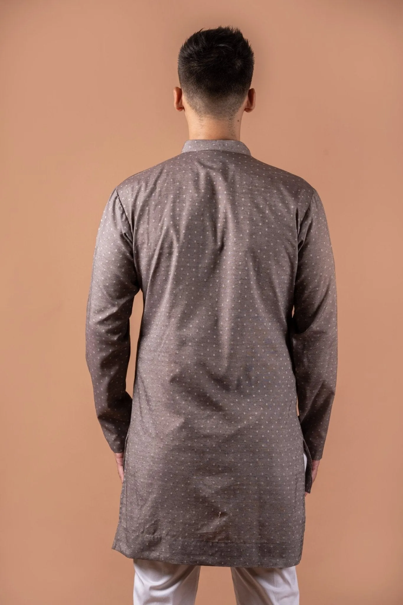 Chocolate Mauve Asymmetric Kurta Set