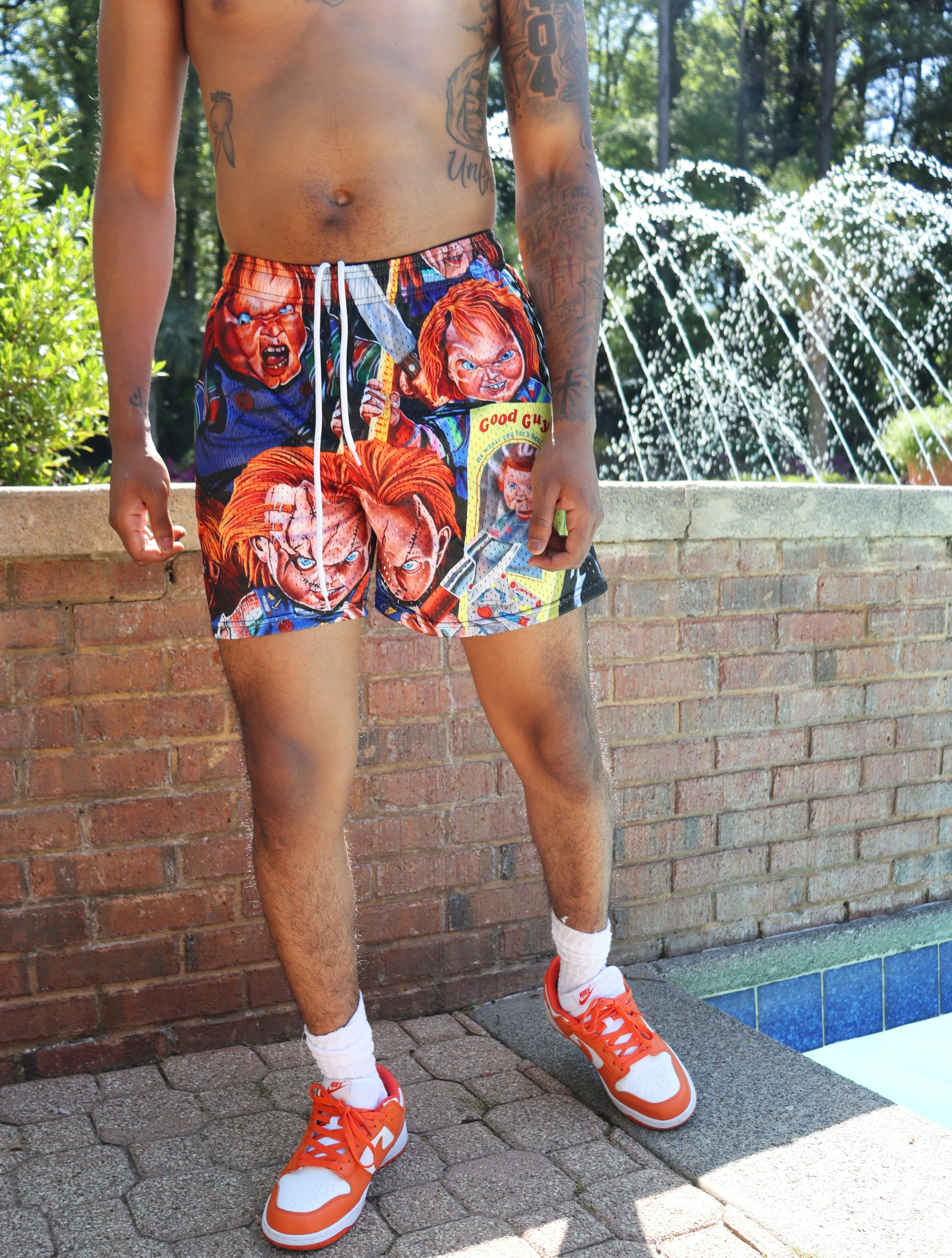 CHUCKY CUSTOM MESH BASKETBALL TRUNK DRAWSTRING SHORTS