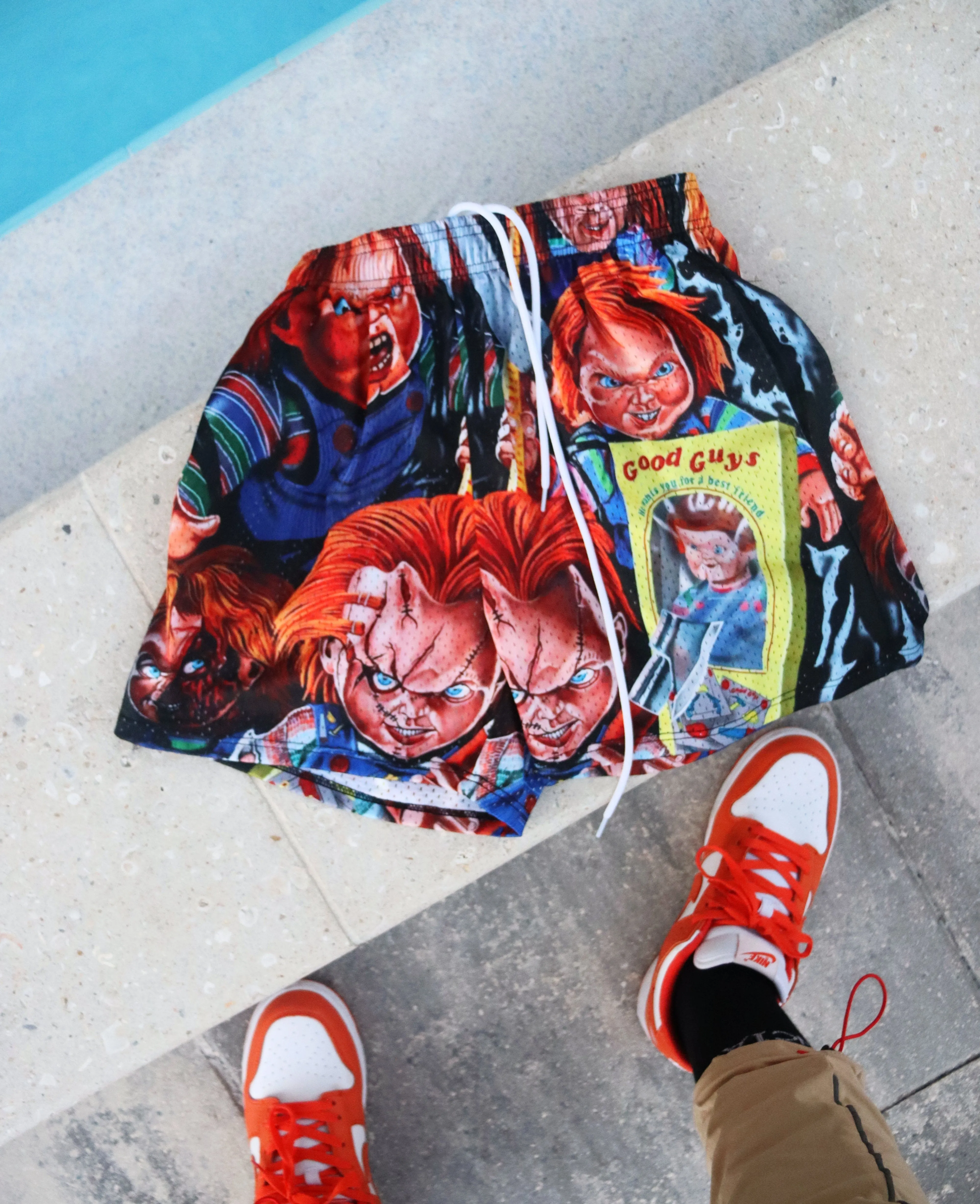 CHUCKY CUSTOM MESH BASKETBALL TRUNK DRAWSTRING SHORTS