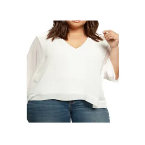 Classic V-neck Blouse - Plus Sizes