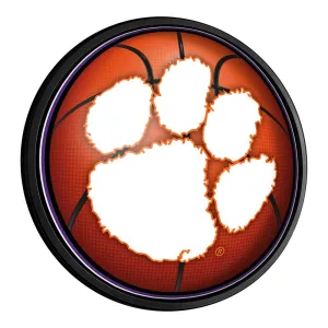 Clemson Tigers: Basketball - Round Slimline Lighted Wall Sign