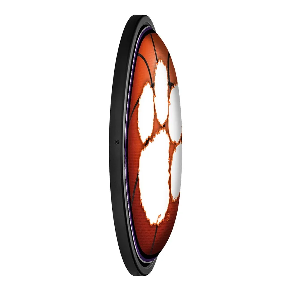 Clemson Tigers: Basketball - Round Slimline Lighted Wall Sign
