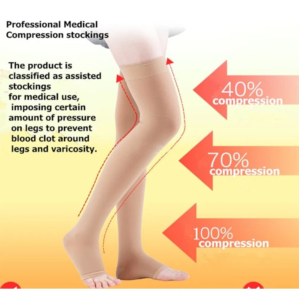 ContiNent 33 Compression Stockings Blood Circulation Promotion Slimming Compression Socks Anti-Fatigue Comfortable Solid Color Socks