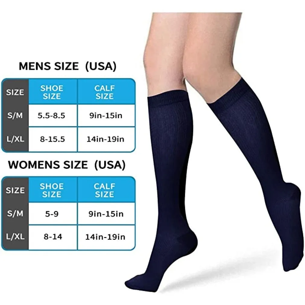 ContiNent 33 Compression Stockings Blood Circulation Promotion Slimming Compression Socks Anti-Fatigue Comfortable Solid Color Socks