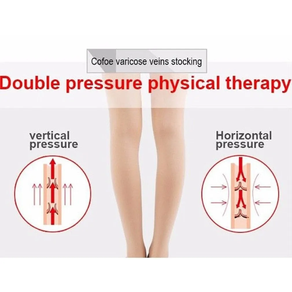 ContiNent 33 Compression Stockings Blood Circulation Promotion Slimming Compression Socks Anti-Fatigue Comfortable Solid Color Socks