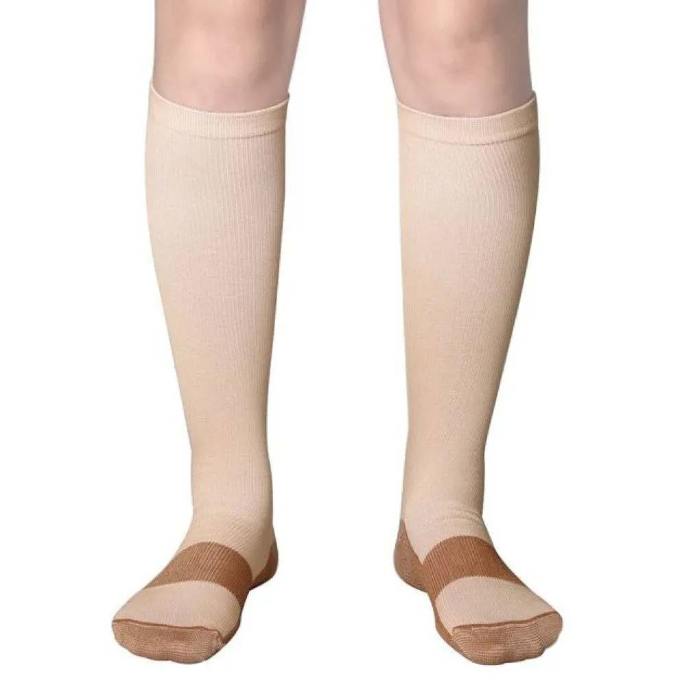 ContiNent 33 Compression Stockings Blood Circulation Promotion Slimming Compression Socks Anti-Fatigue Comfortable Solid Color Socks