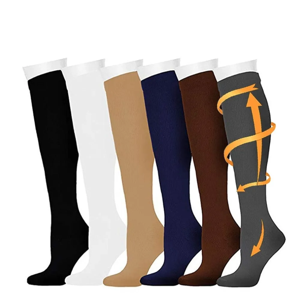 ContiNent 33 Compression Stockings Blood Circulation Promotion Slimming Compression Socks Anti-Fatigue Comfortable Solid Color Socks