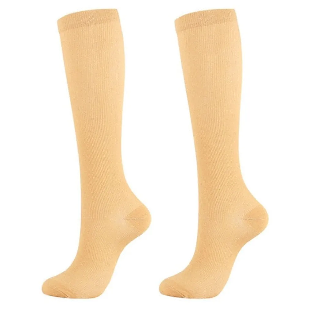 ContiNent 33 Compression Stockings Blood Circulation Promotion Slimming Compression Socks Anti-Fatigue Comfortable Solid Color Socks