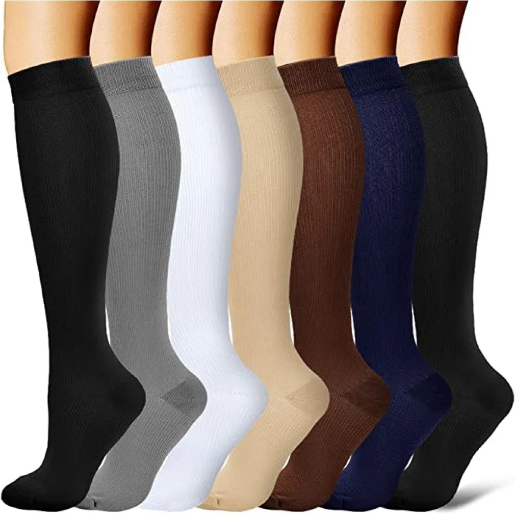 ContiNent 33 Compression Stockings Blood Circulation Promotion Slimming Compression Socks Anti-Fatigue Comfortable Solid Color Socks