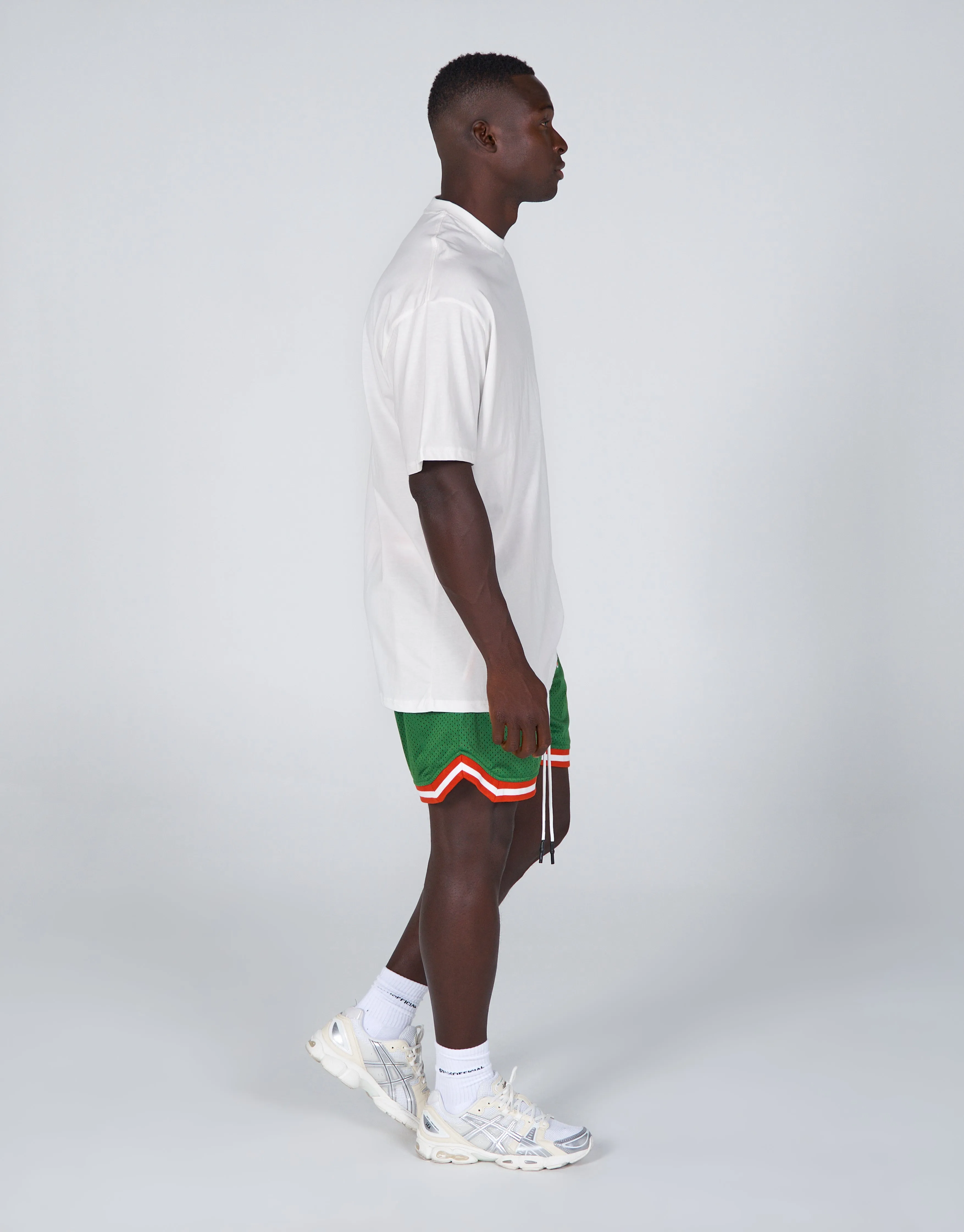 Court Drip Basketball Tee - White & Green
