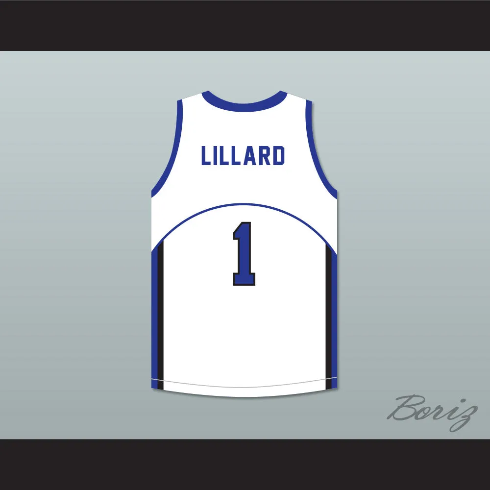 Damian Lillard 1 Oakland High School Wildcats White Basketball Jersey 2