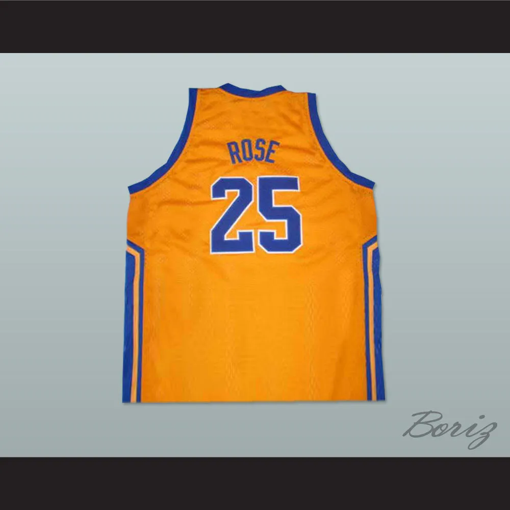 Derrick Rose 25 Simeon High School Yellow Basketball Jersey