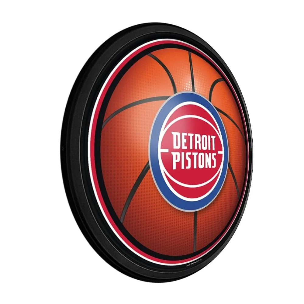 Detroit Pistons: Basketball - Round Slimline Lighted Wall Sign