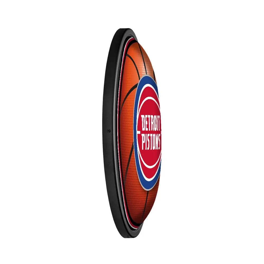 Detroit Pistons: Basketball - Round Slimline Lighted Wall Sign