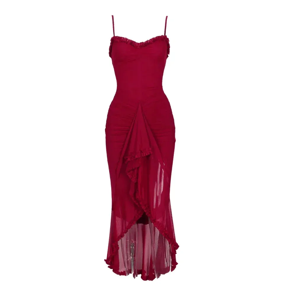 Eleanor |  Women’s Ruffled Spaghetti Strap Dress