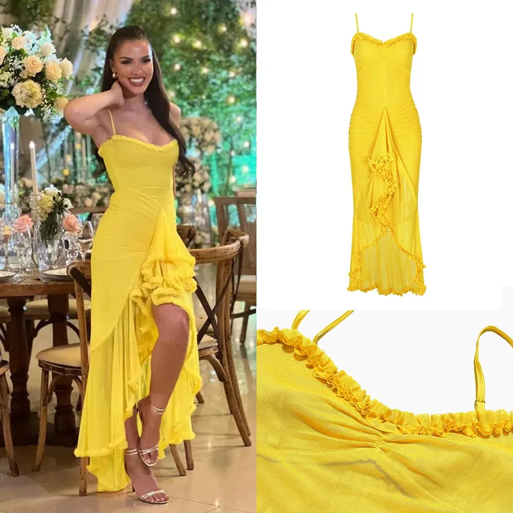 Eleanor |  Women’s Ruffled Spaghetti Strap Dress