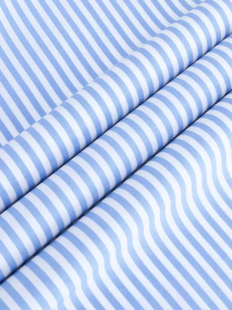 Extreme Cutaway Big Blue Stripes Shirt French Cuff