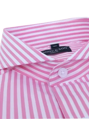 Extreme Cutaway Big Pink Stripes Shirt