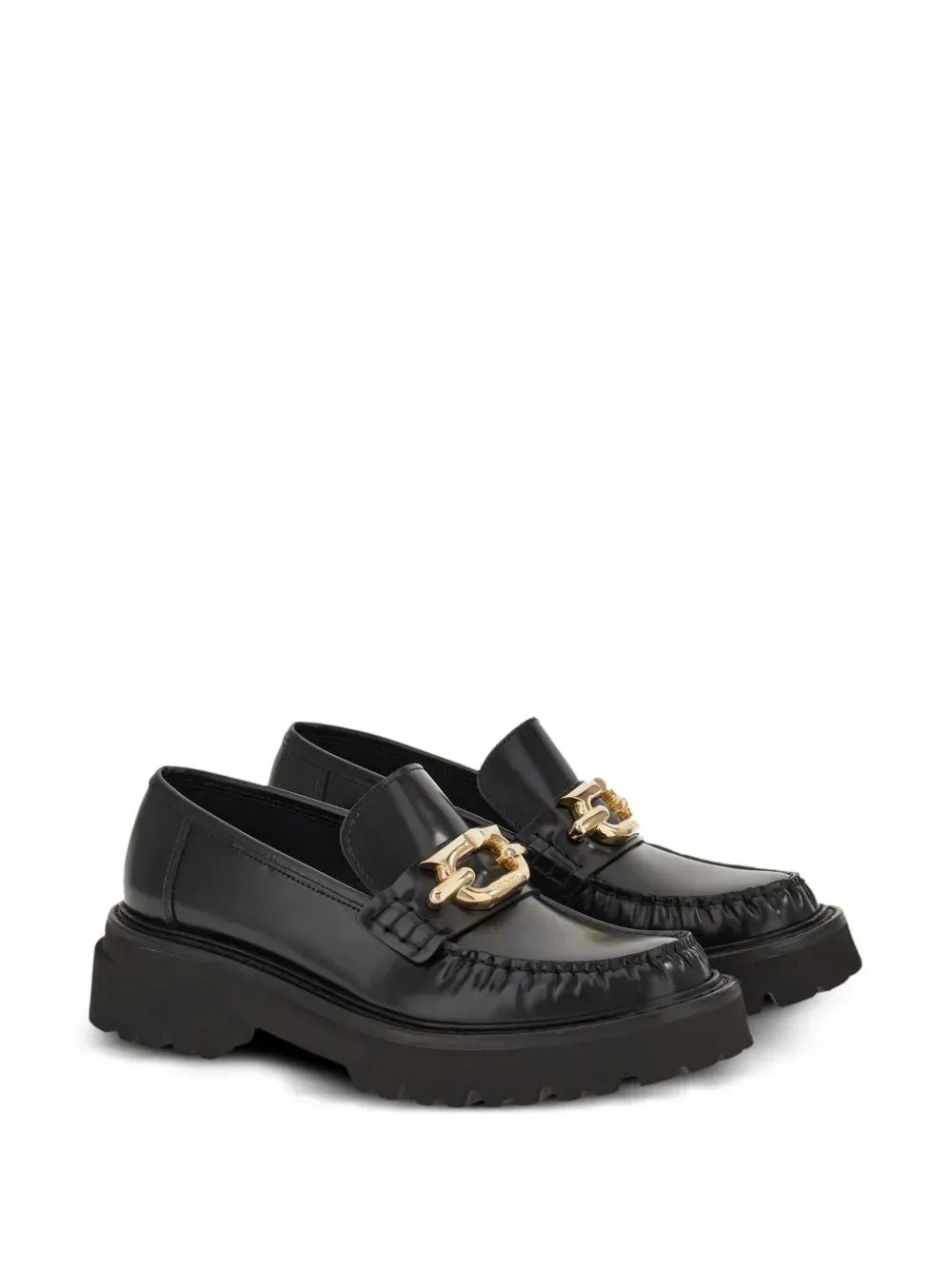 Ferragamo Gancini-buckle leather loafers