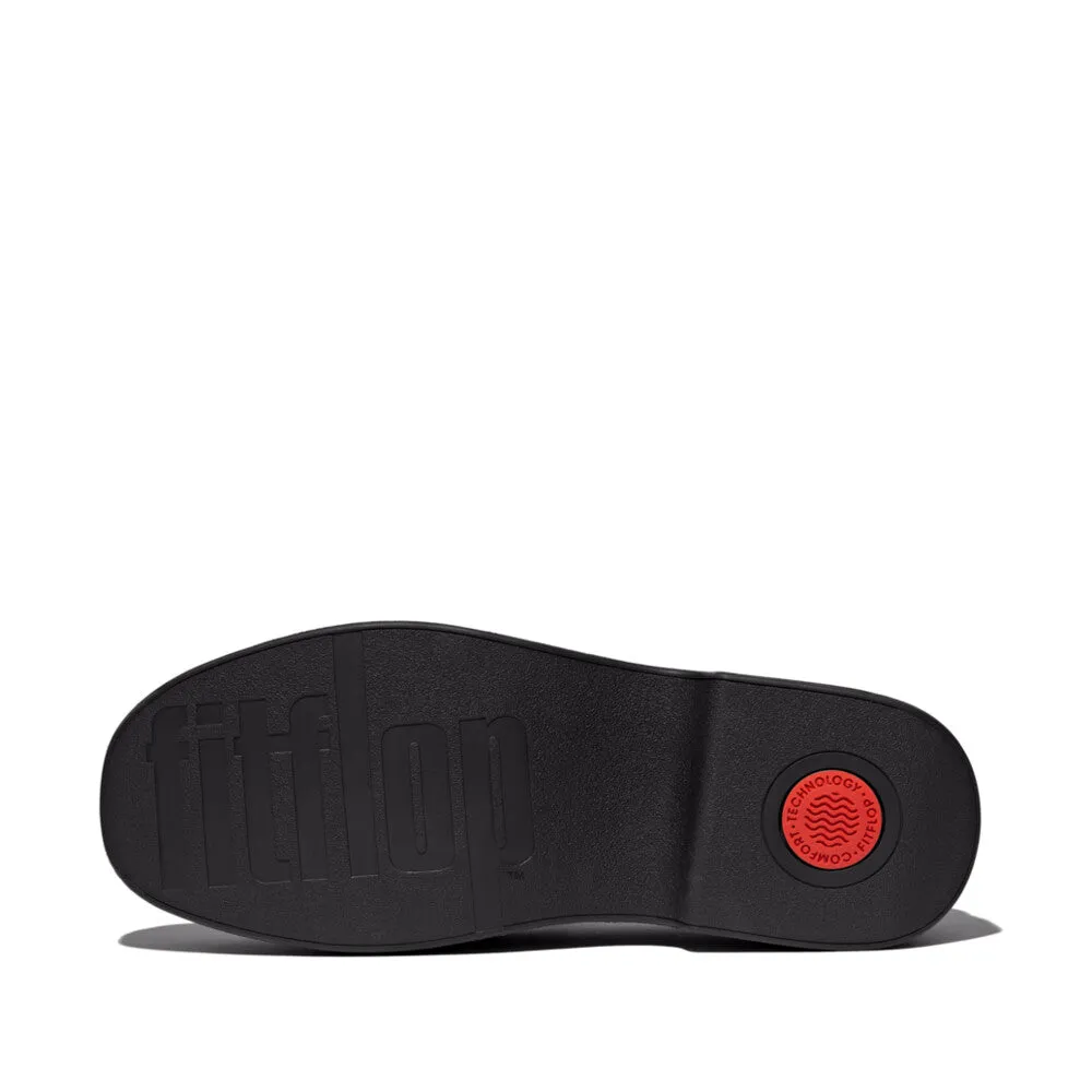 FitFlop F-Luma Box-Leather Demi-Wedge Penny Loafers