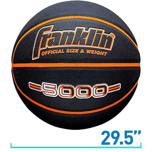 Franklin Sports 5000 Official Size 29.5" Basketball - Black/Orange