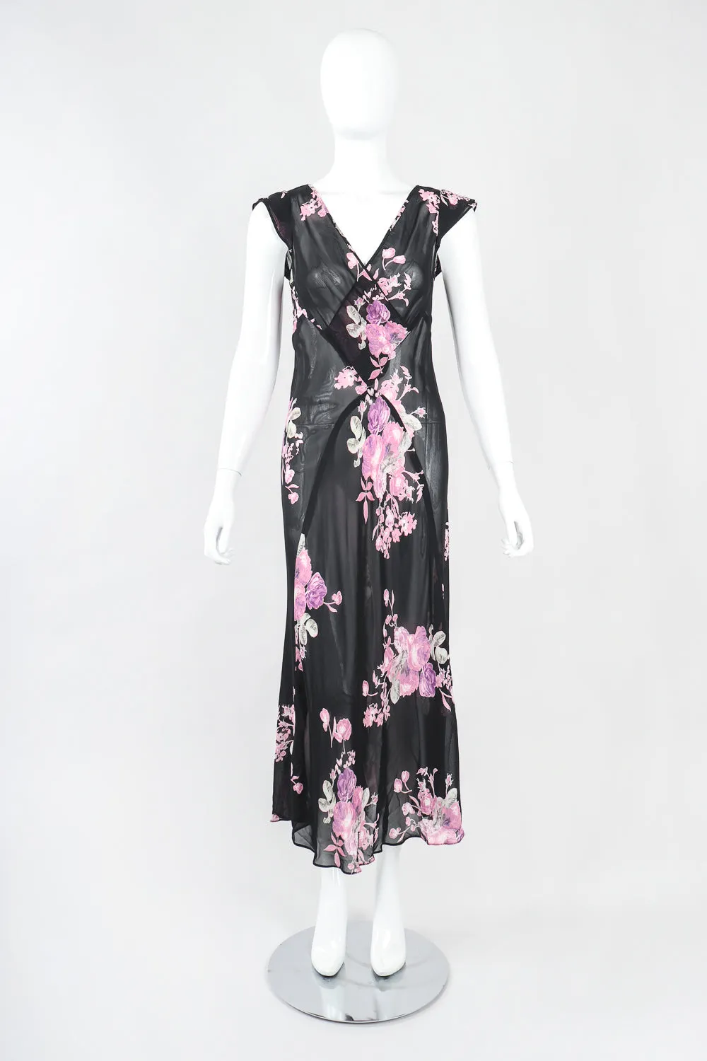 GFF Sheer Rose Print Dress