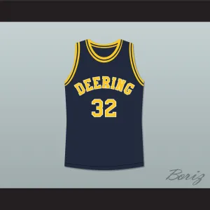 Hang Time Michael Manning 32 Deering Tornados High School Basketball Jersey
