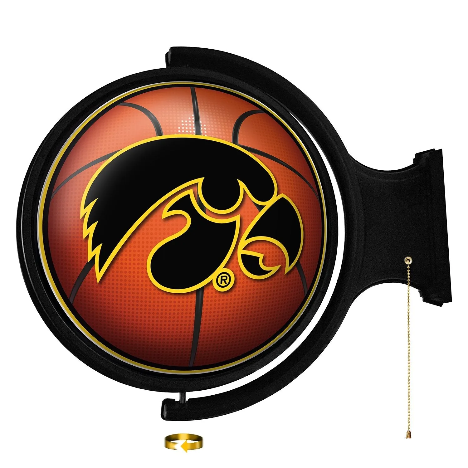 Iowa Hawkeyes: Basketball - Original Round Rotating Lighted Wall Sign