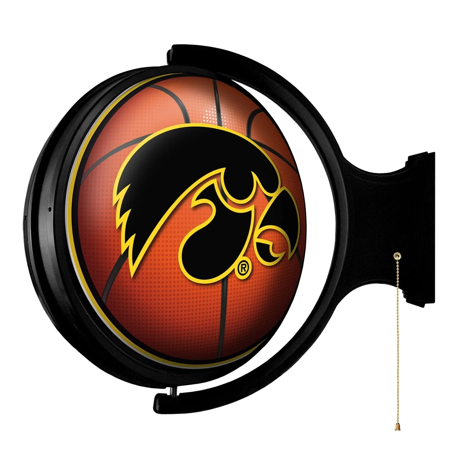 Iowa Hawkeyes: Basketball - Original Round Rotating Lighted Wall Sign