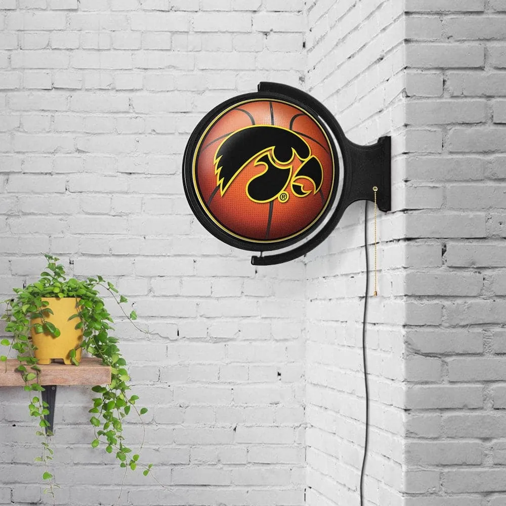 Iowa Hawkeyes: Basketball - Original Round Rotating Lighted Wall Sign