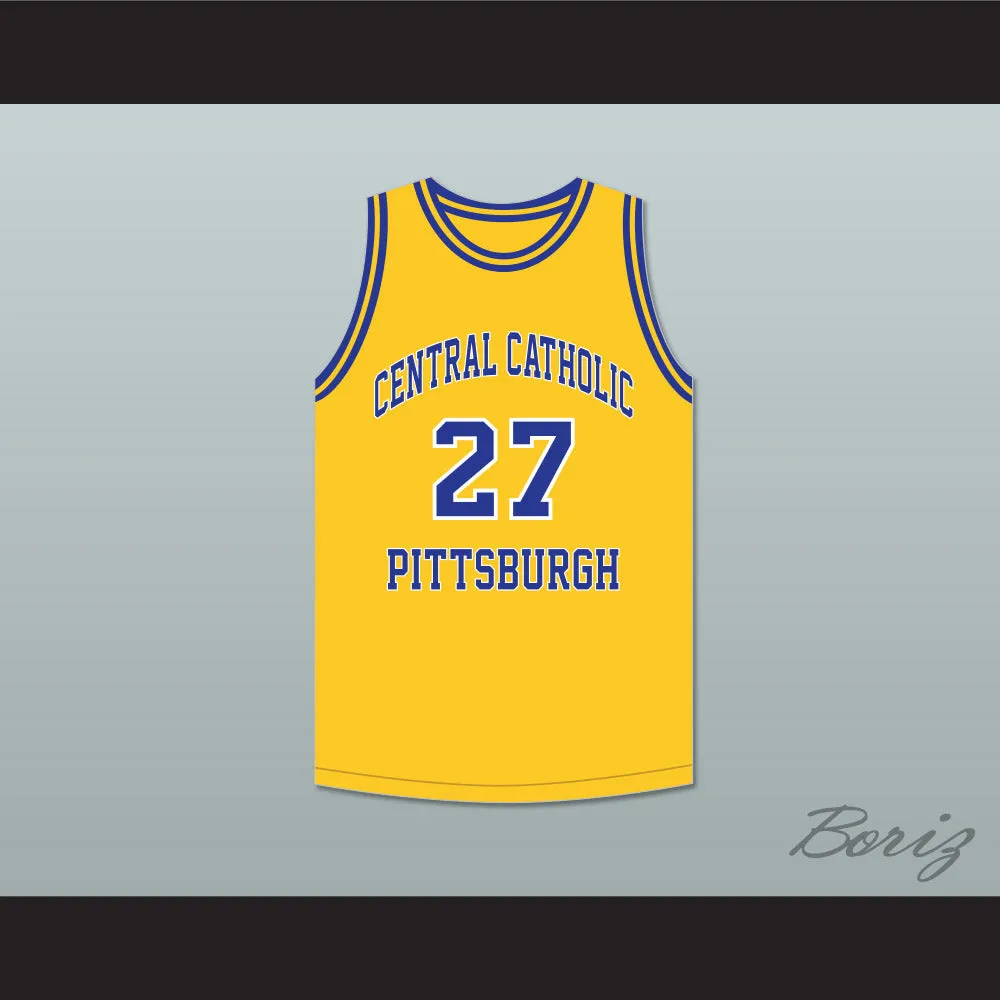 Jack Twyman 27 Central Catholic High School Pittsburgh Vikings Yellow Gold Basketball Jersey