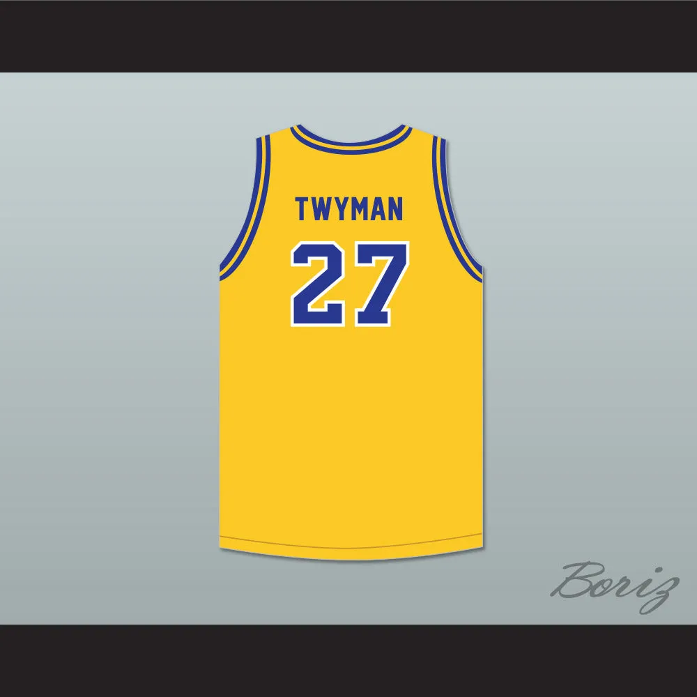 Jack Twyman 27 Central Catholic High School Pittsburgh Vikings Yellow Gold Basketball Jersey
