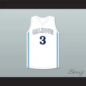 JD Davison 3 Calhoun High School Tigers White Basketball Jersey 2