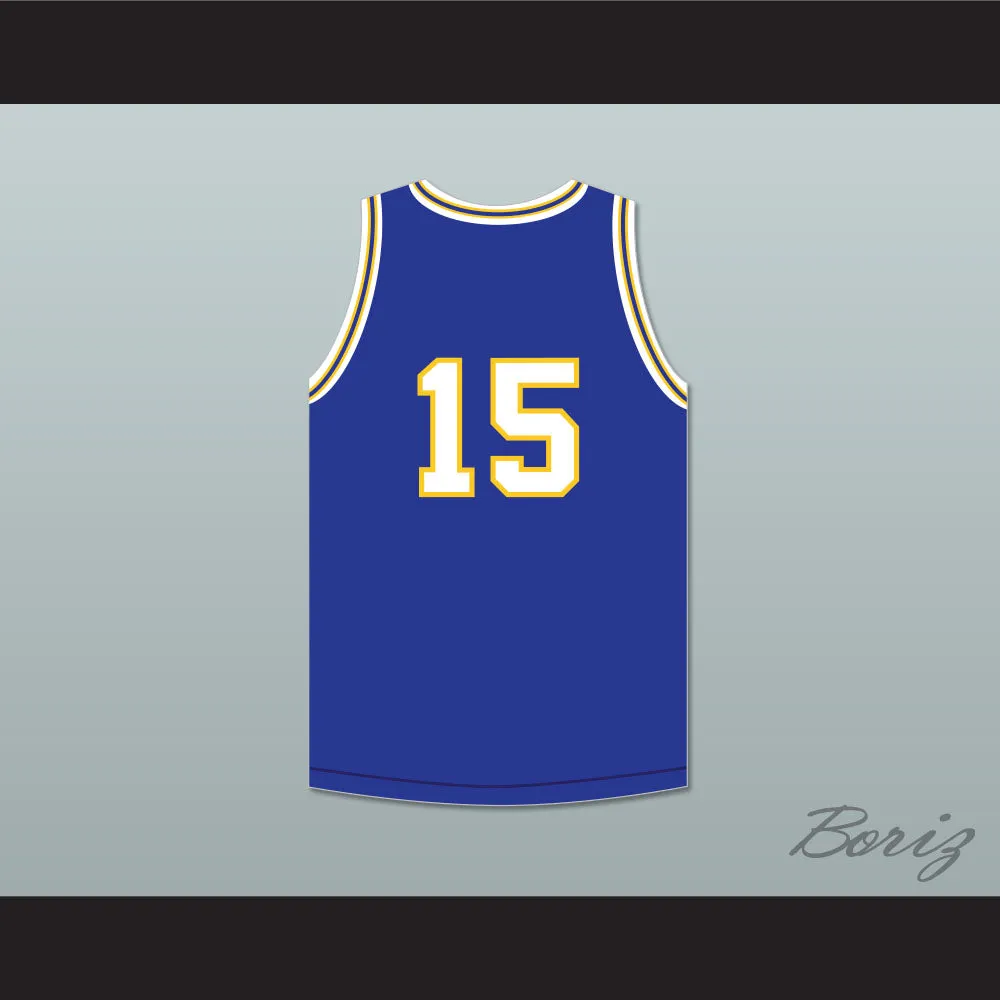 Jeff Hornacek 15 Lyons Township High School Lions Royal Blue Basketball Jersey 1