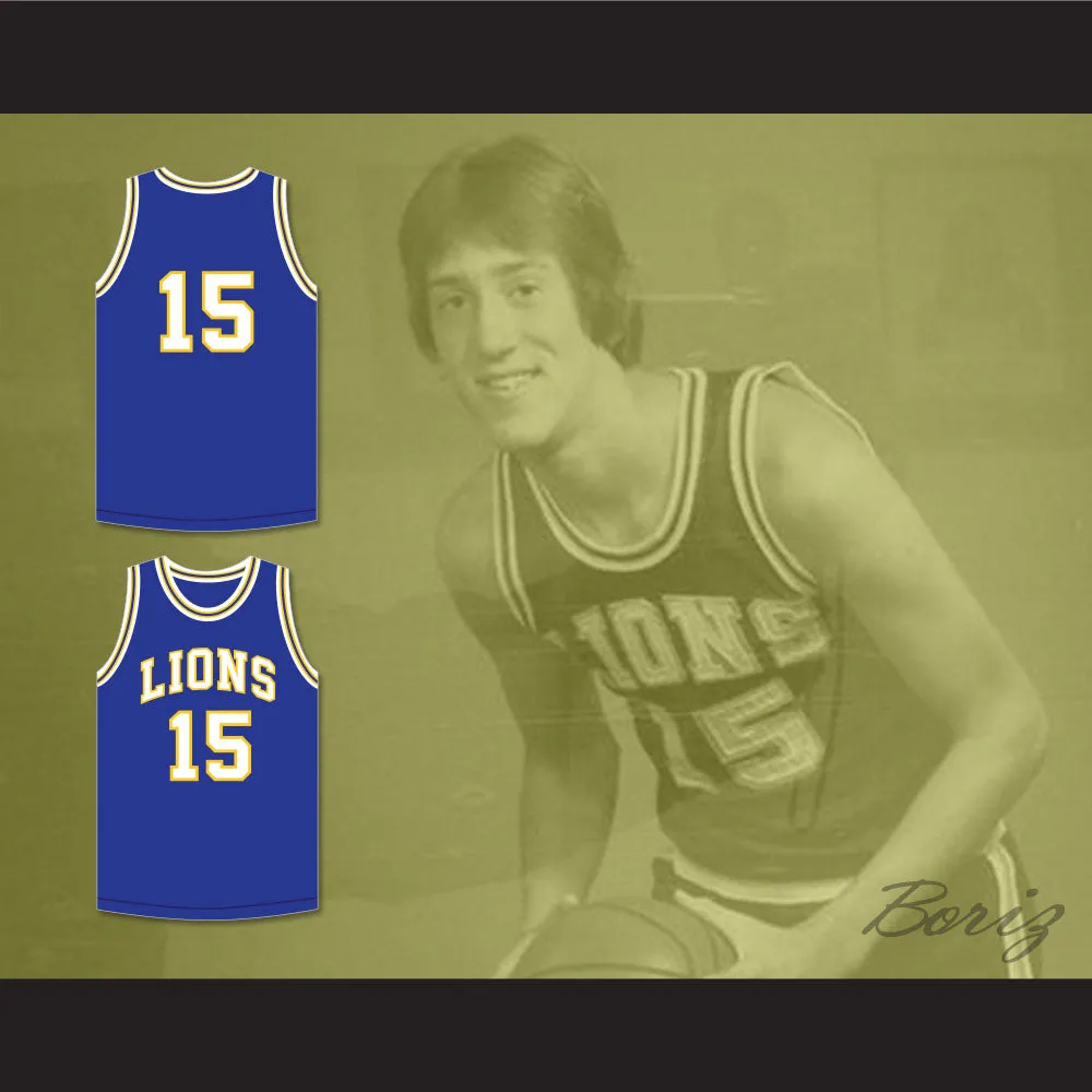 Jeff Hornacek 15 Lyons Township High School Lions Royal Blue Basketball Jersey 1
