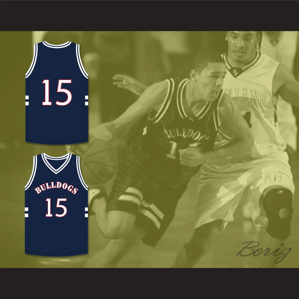 Jermaine Cole 15 Bulldogs High School Navy Blue Basketball Jersey